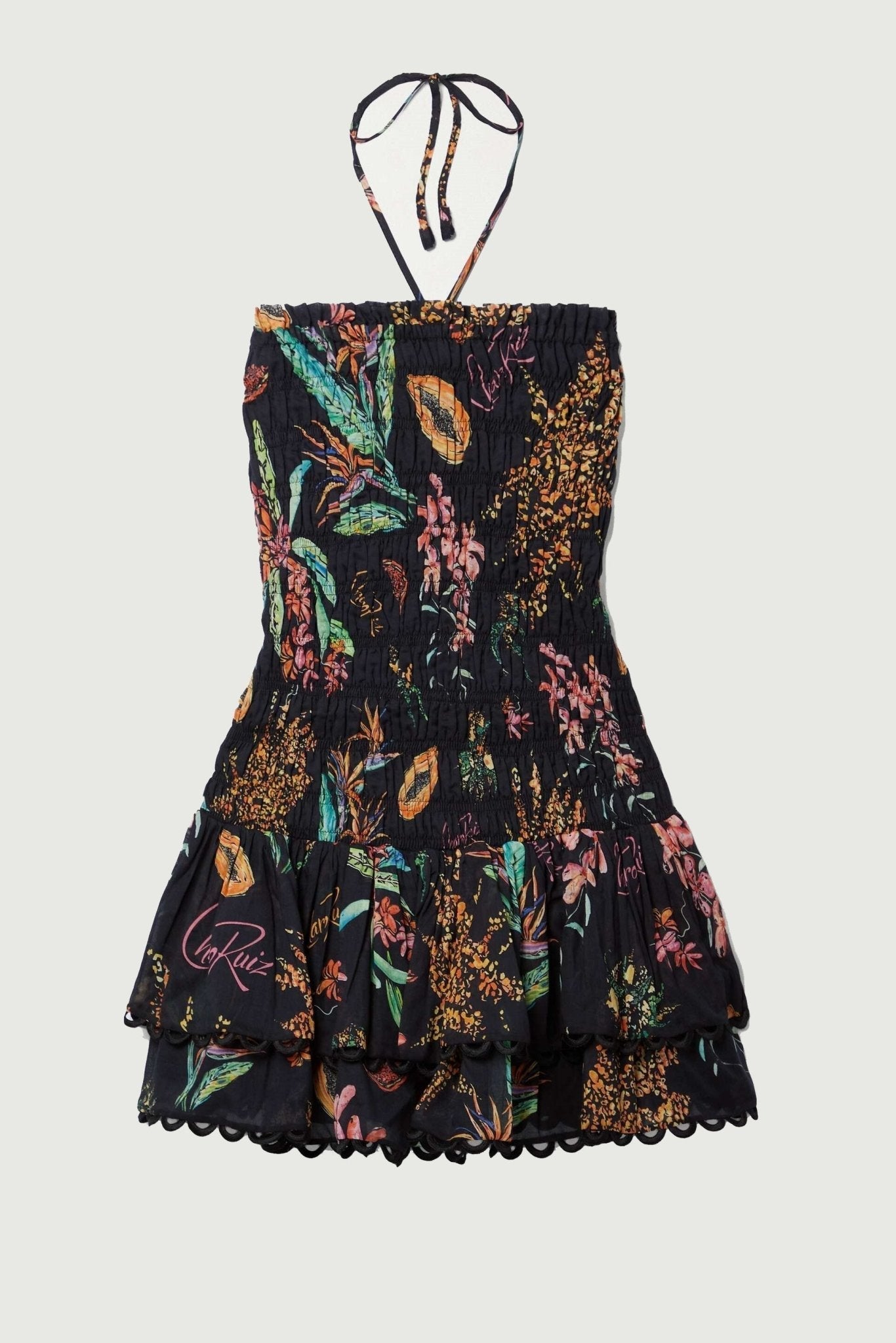 Gemustertes Elegantes Schulterfreies Minikleid