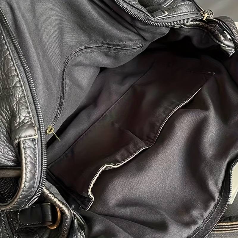 Luxuriöse Schwarze Lederhandtasche