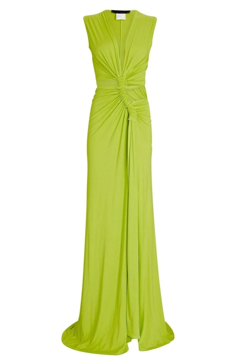Ärmelloses Maxikleid Mit Seitlichem Cut-Out Und Tiefem V-Ausschnitt