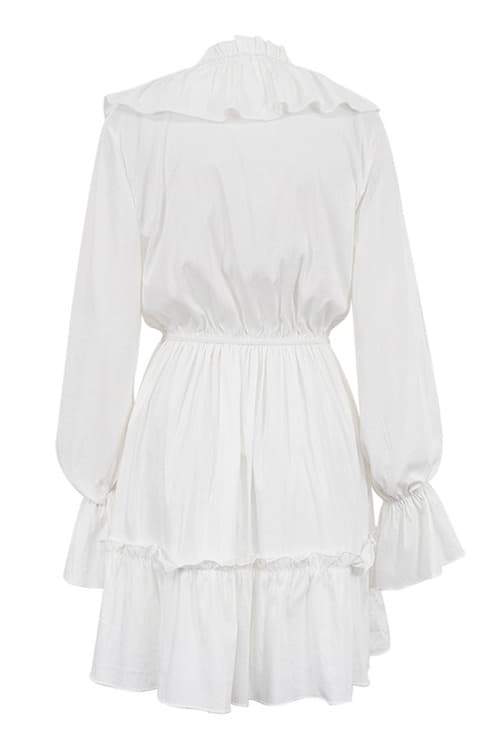 Minikleid Mit Tiefem V-Ausschnitt Und Volant