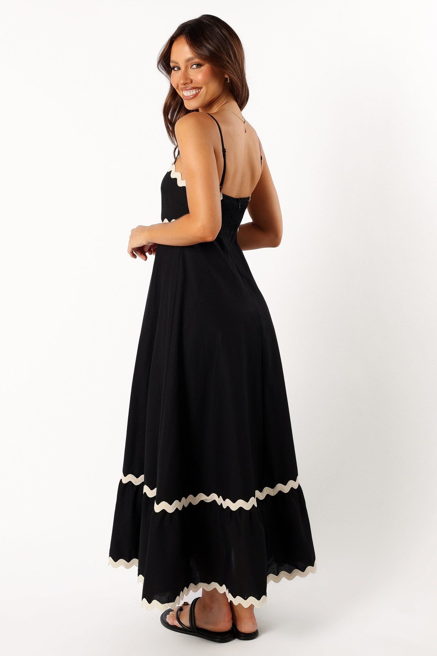 Gemustertes Maxikleid Mit Dünnen Trägern