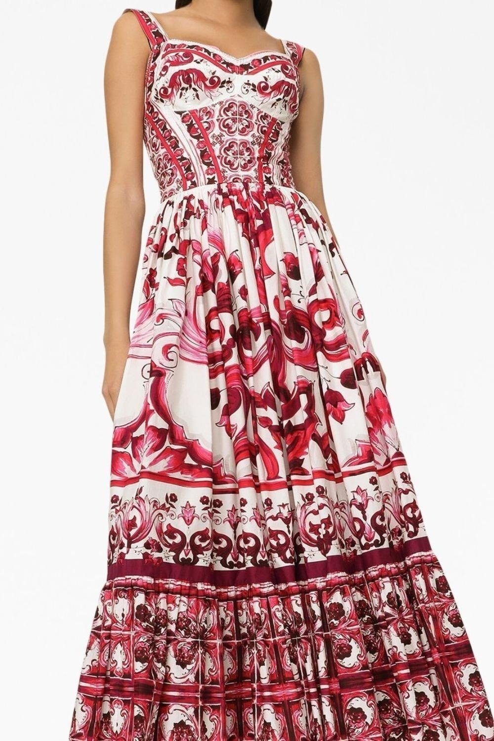 Gemustertes Maxikleid Mit Trägern