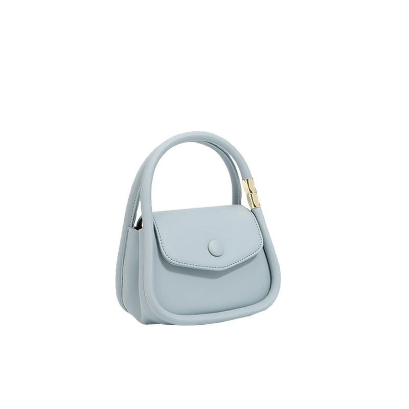 Einfache Tasche Mit Doppeltem Schultergurt Und Klappe Vorne - Babyblau