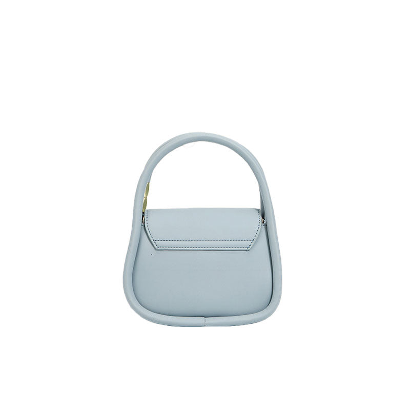 Einfache Tasche Mit Doppeltem Schultergurt Und Klappe Vorne - Babyblau