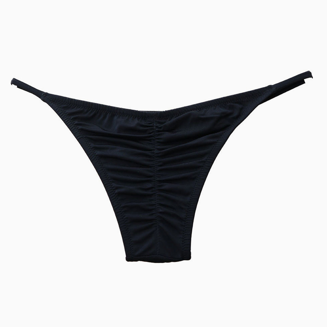 Einfarbiges String-Bikinioberteil İm Brasilianischen Stil – Schwarz