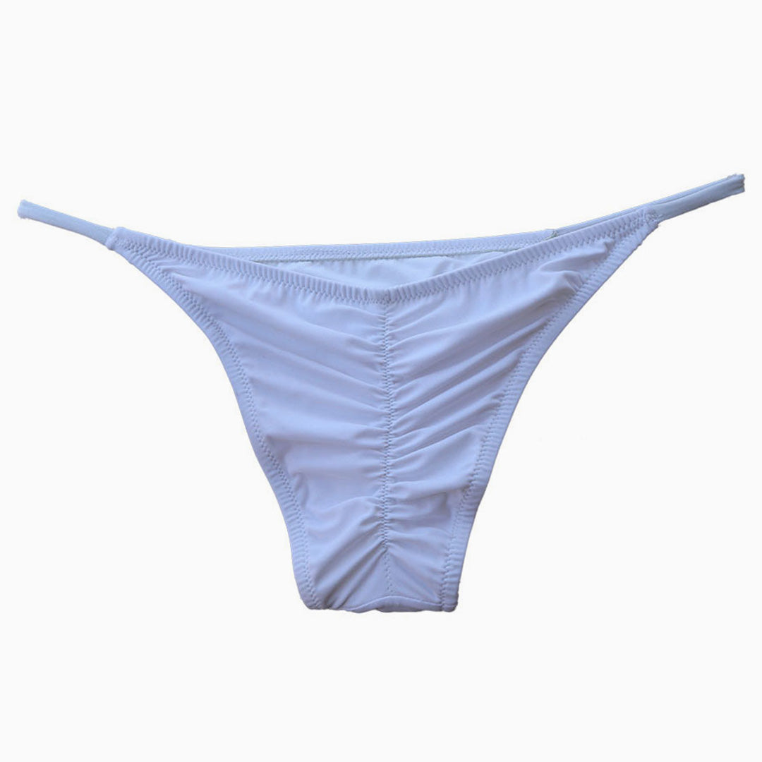 Einfarbiger String-Bikinislip İm Brasilianischen Stil İn Weiß
