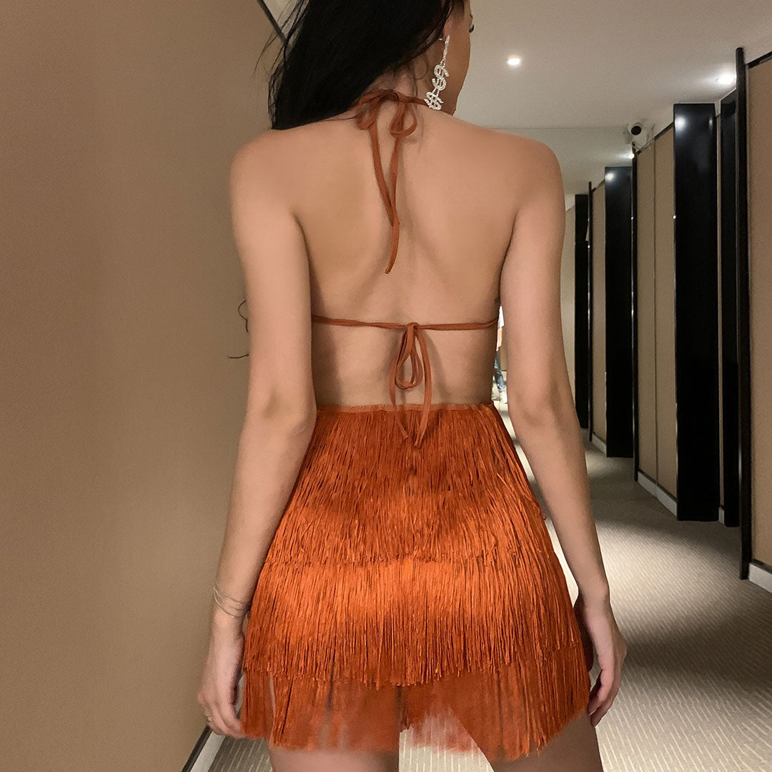 Neckholder-Party-Jumpsuit - Braun