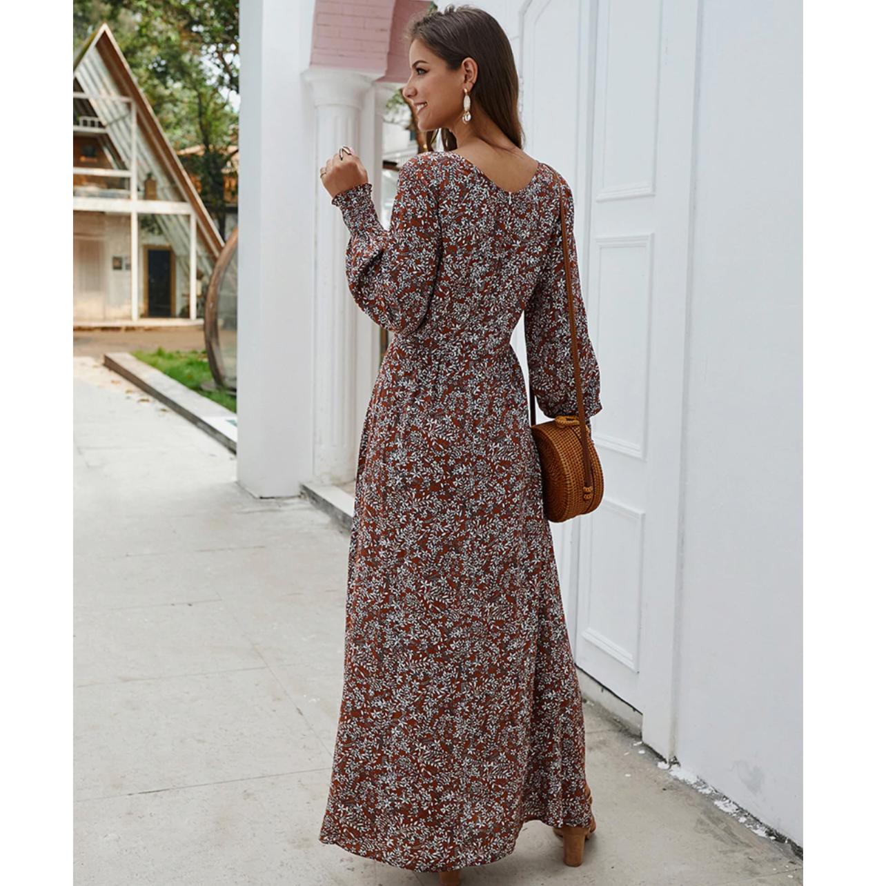 Maxikleid Mit Blumenmuster
