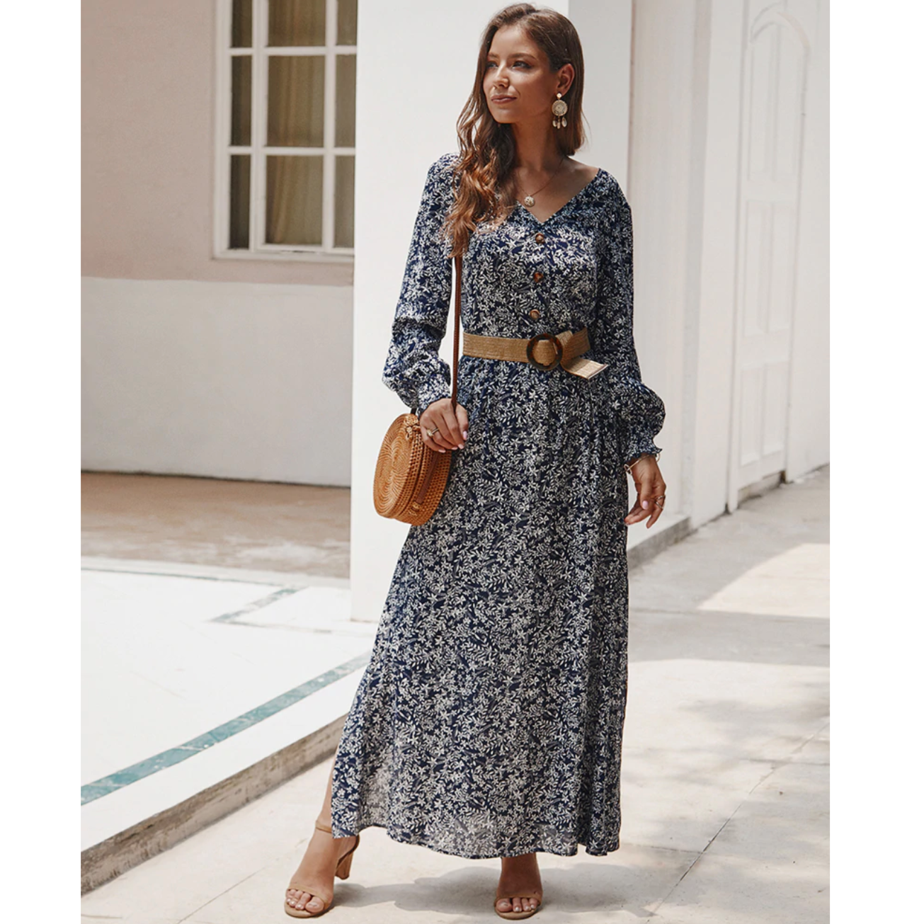 Maxikleid Mit Blumenmuster