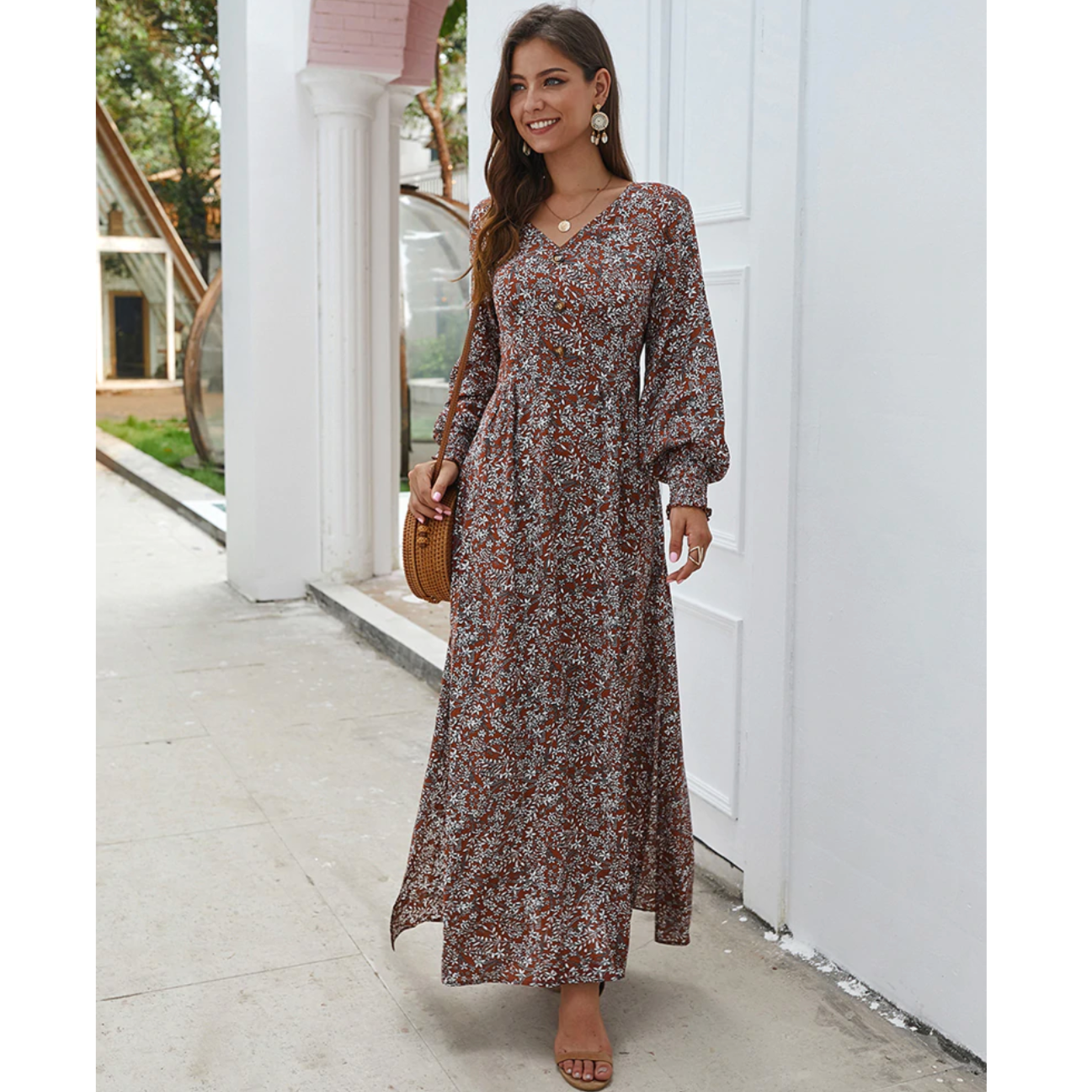 Maxikleid Mit Blumenmuster