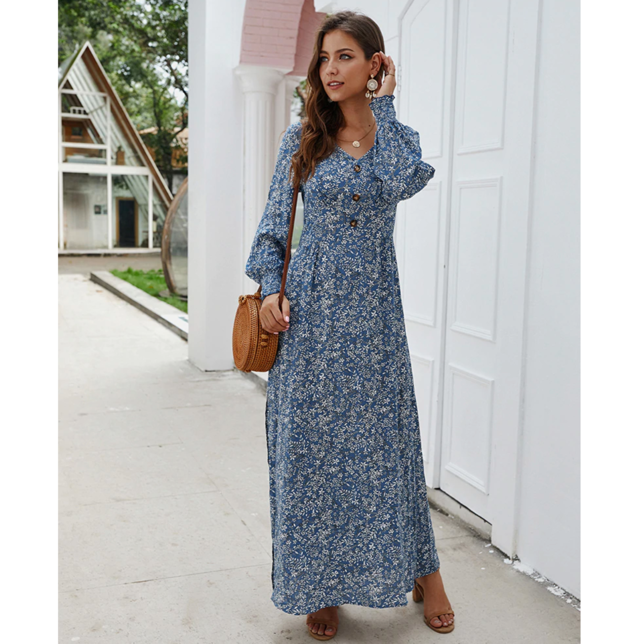 Maxikleid Mit Blumenmuster