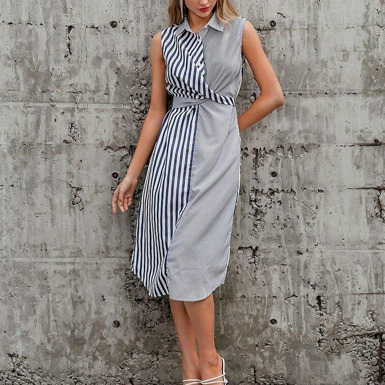 Gestreiftes Midikleid