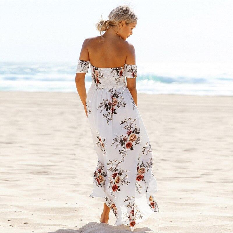 Sommer-Maxikleid Mit Schlitz An Der Schulter Und Durchbrochenem Muster