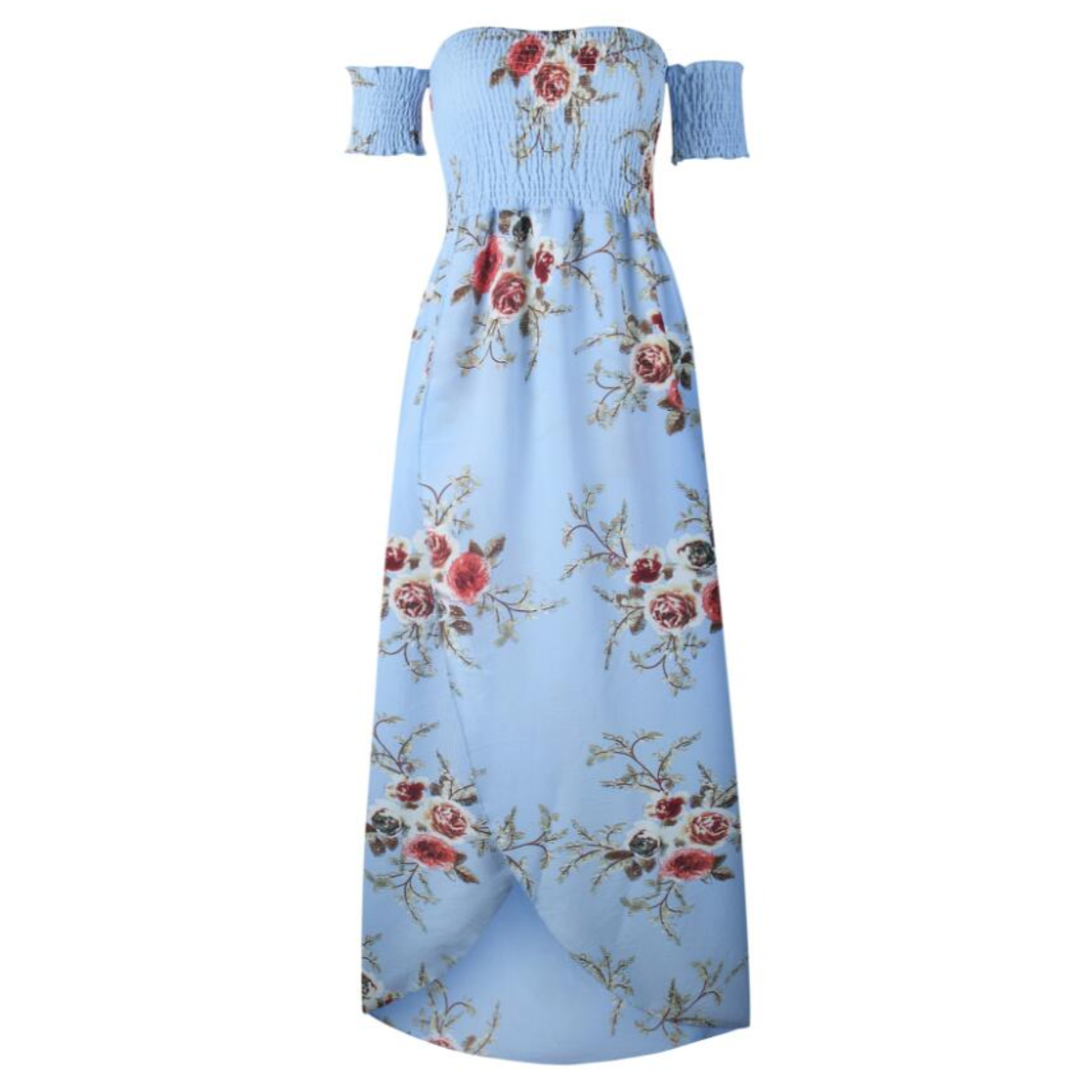 Sommer-Maxikleid Mit Schlitz An Der Schulter Und Durchbrochenem Muster