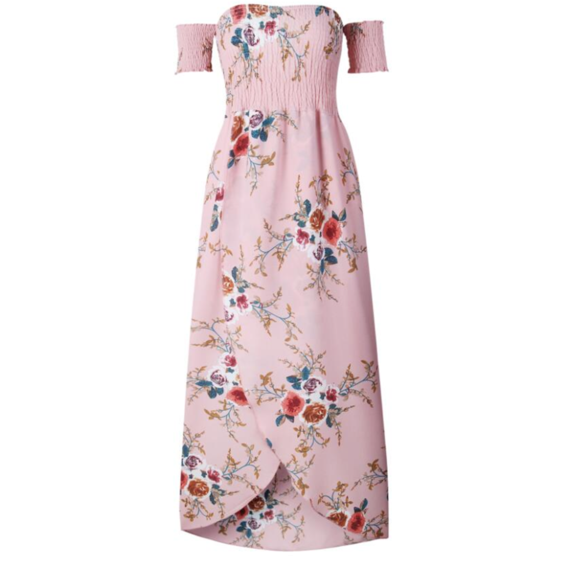 Sommer-Maxikleid Mit Schlitz An Der Schulter Und Durchbrochenem Muster
