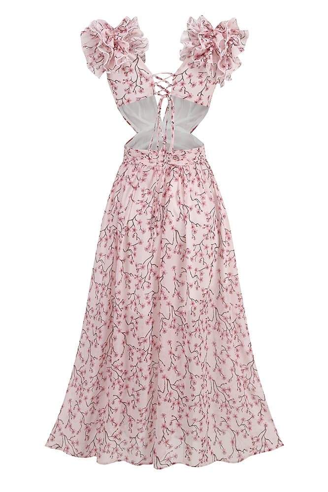 Elegantes Maxikleid Mit Rüschendetail