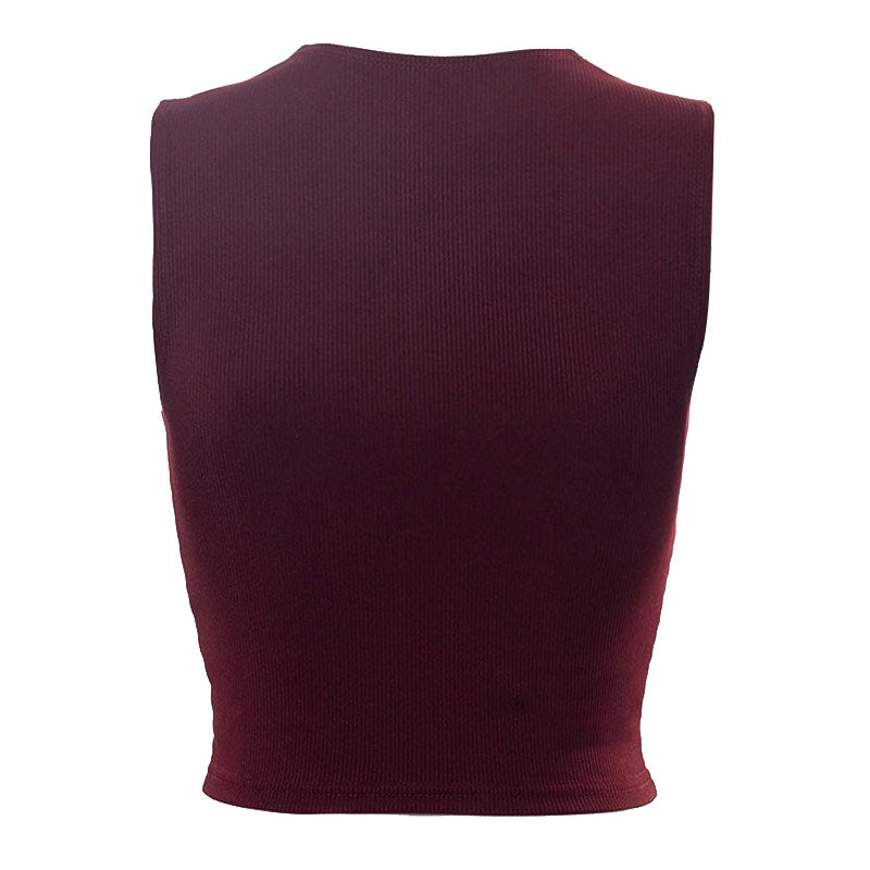 Fuchsiafarbenes, Stilvolles, Geometrisch Gemustertes Tanktop Mit Kurzem Rippenmuster