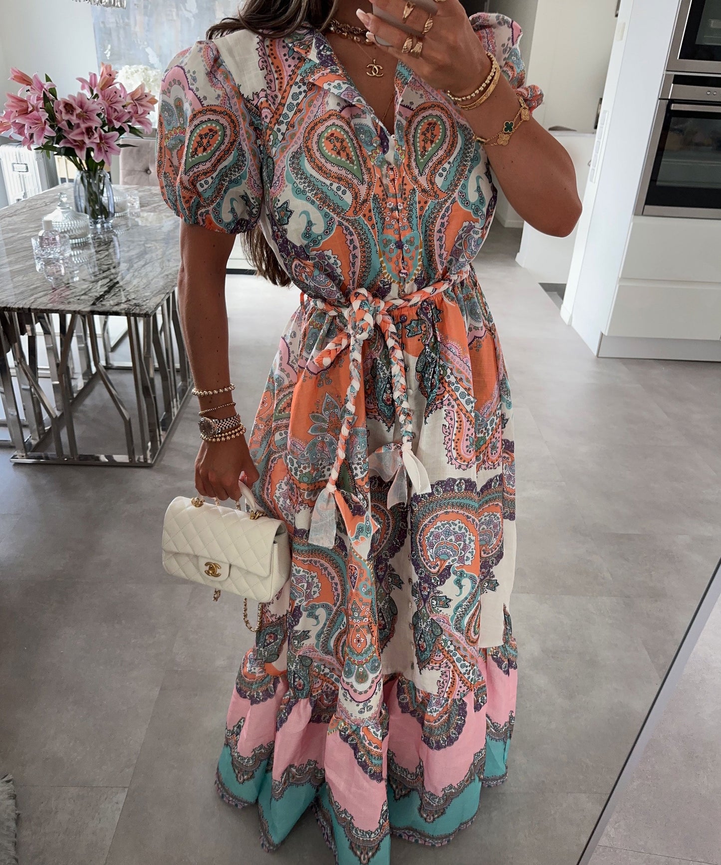 Maxikleid Mit Ethnischem Muster