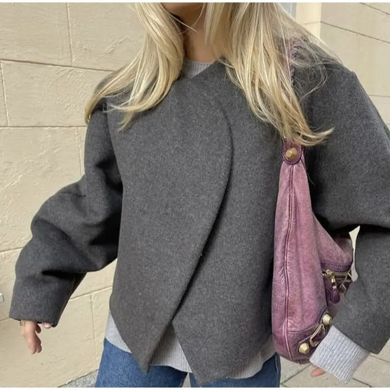 Herbst-Chic: Langarmjacke Mit V-Ausschnitt