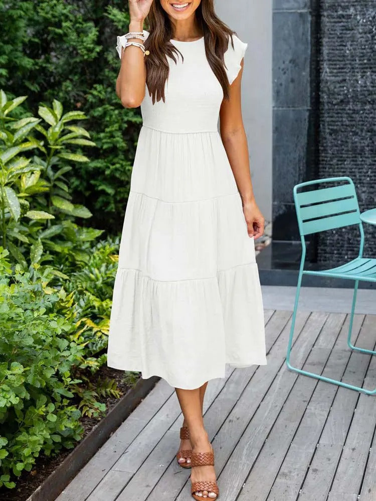 Sommerkleid Mit Rüschendetail Und Taschen