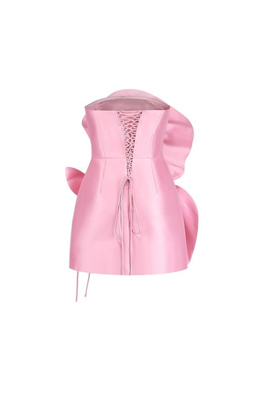 Trägerloses Satin-Minikleid