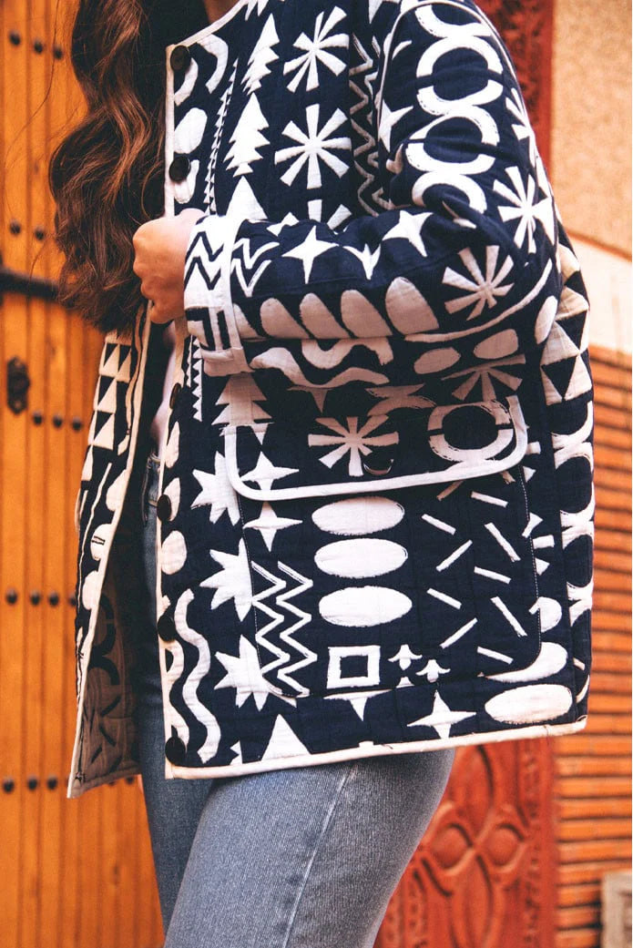 Vintage-İnspirierte Rundhalsjacke