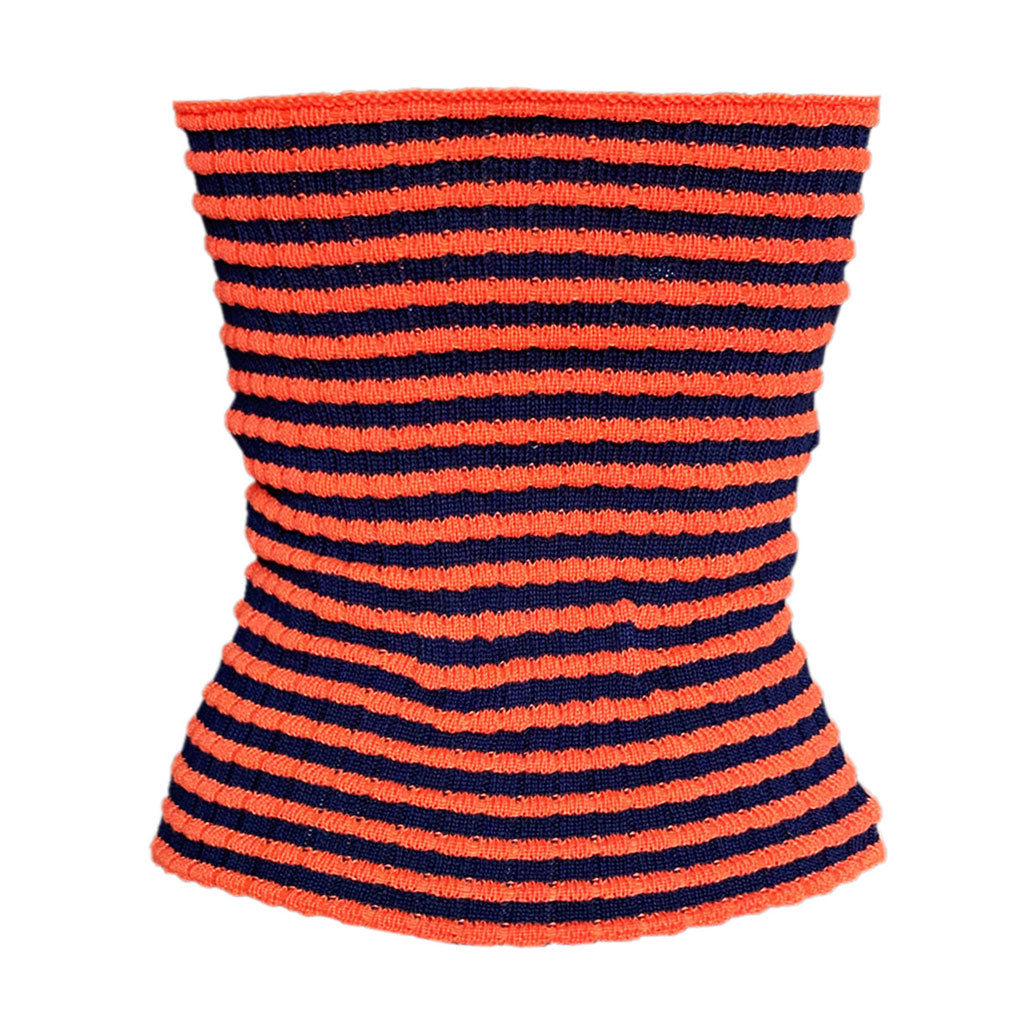 Trägerloses Crop Top İm Retro-Stil Mit Streifen - Orange