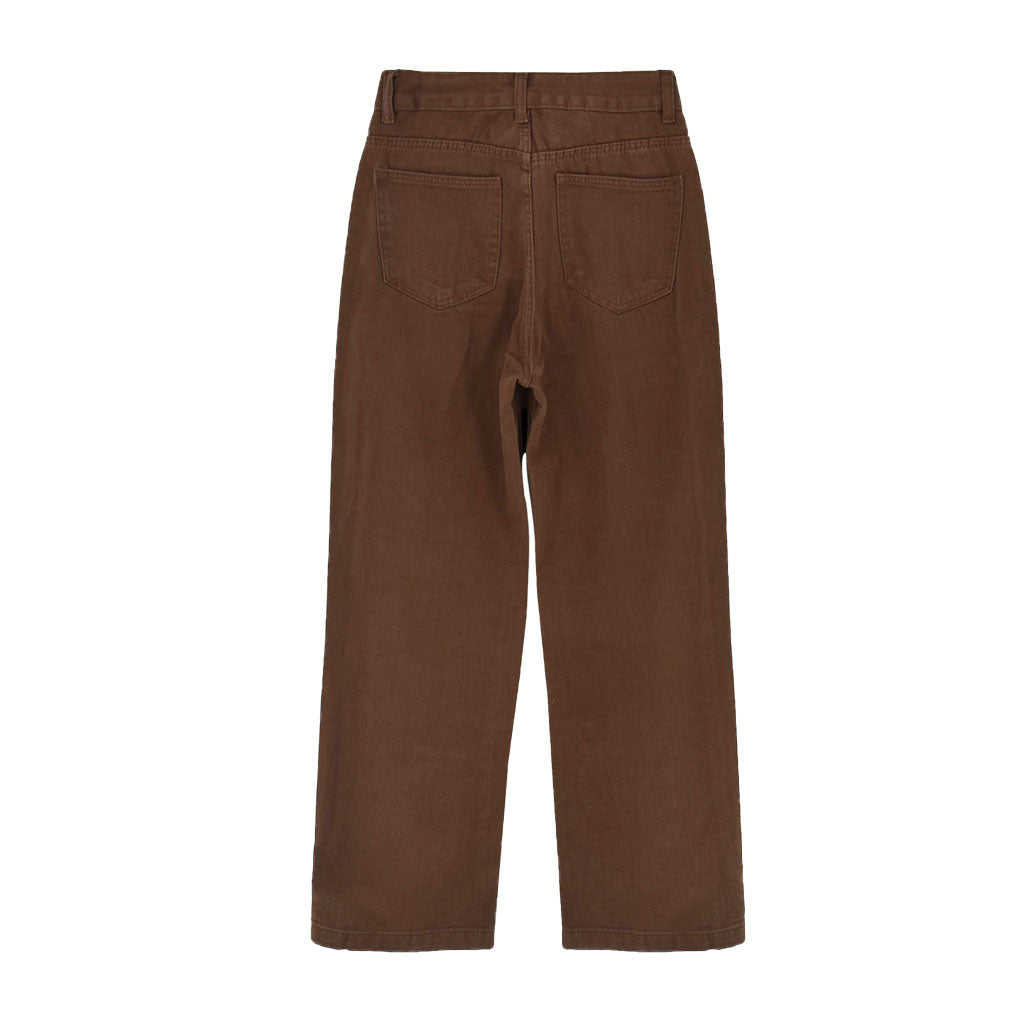 Retro 90Er High Waist Straight Leg Jeans - Schokoladenfarbe