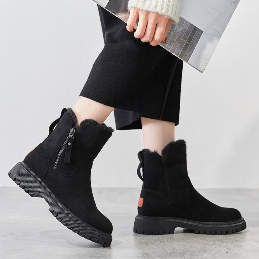 Elegante Stiefel Mit Reißverschluss-Detail