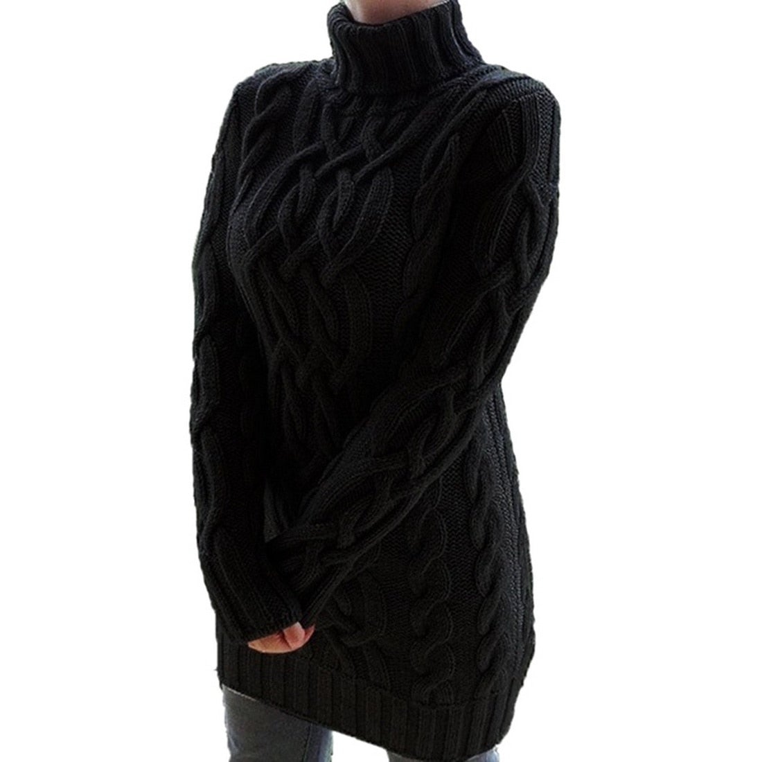 Stilvolles Midi-Strickkleid