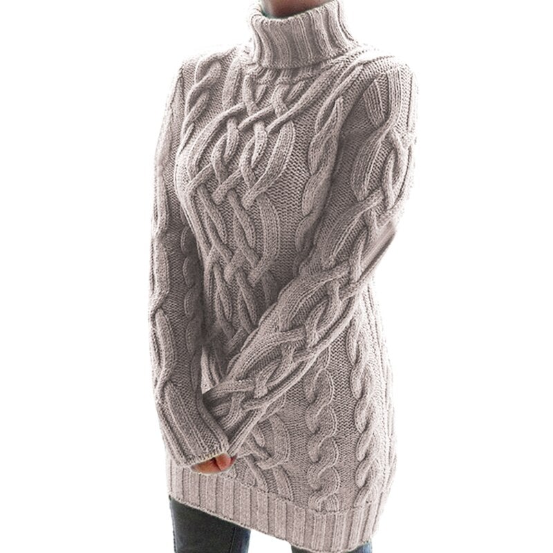 Stilvolles Midi-Strickkleid