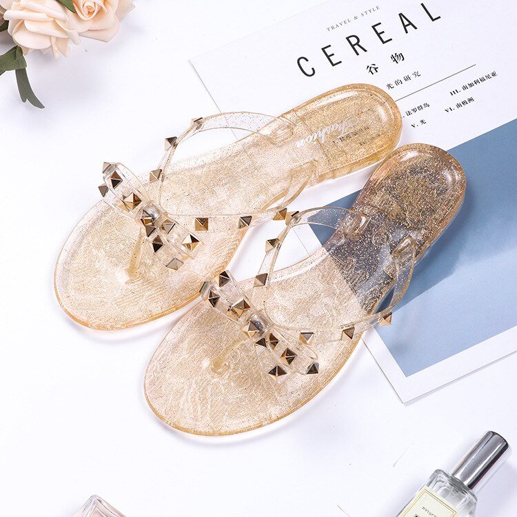 Slipper-Sandalen Aus Nylon Mit Knopfleiste Und Schleifendetail