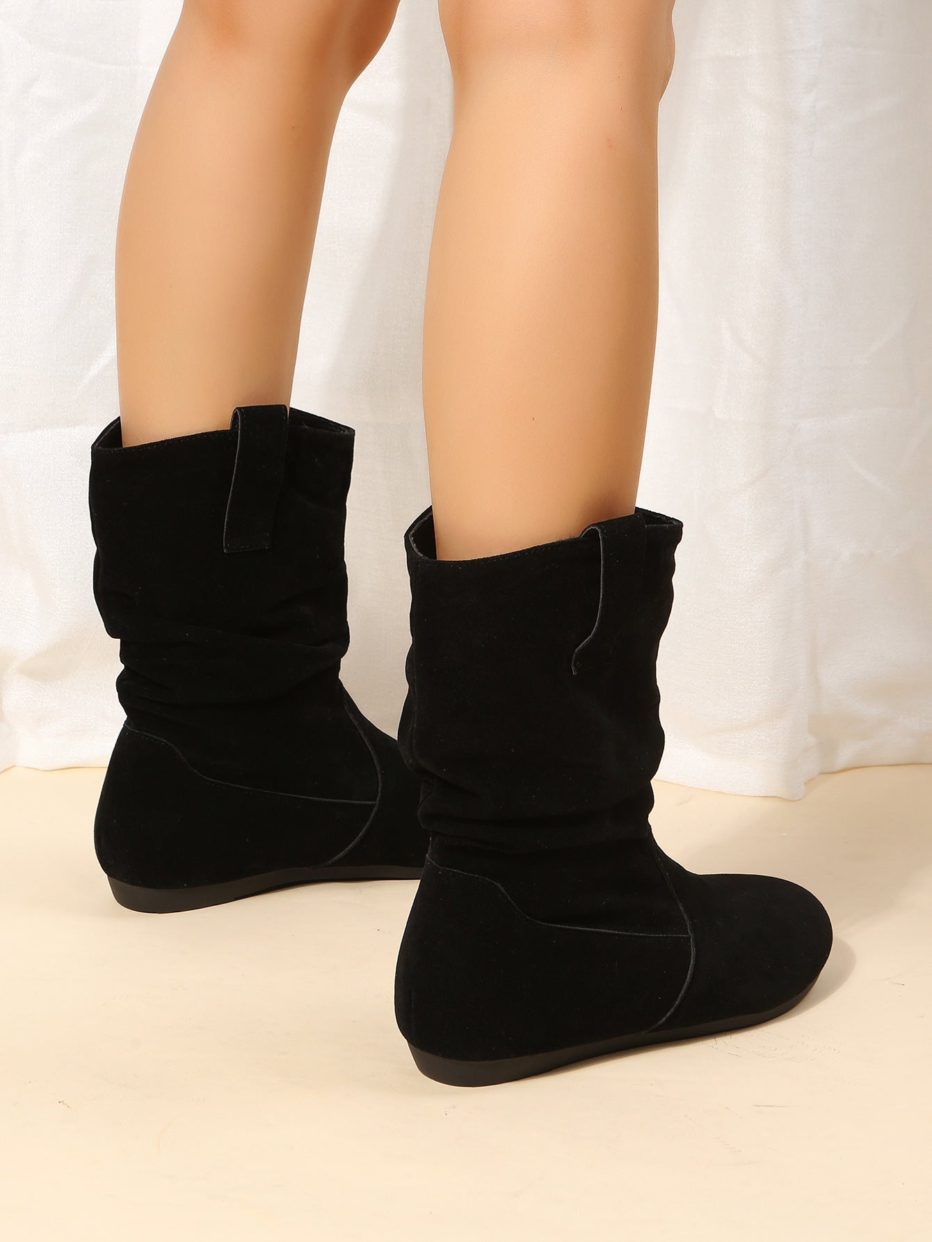 Plüschstiefel Mit Flacher Sohle