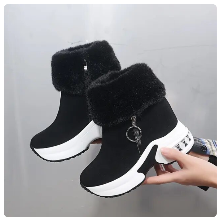 Elegante Stiefel Mit Reißverschluss Und Futter