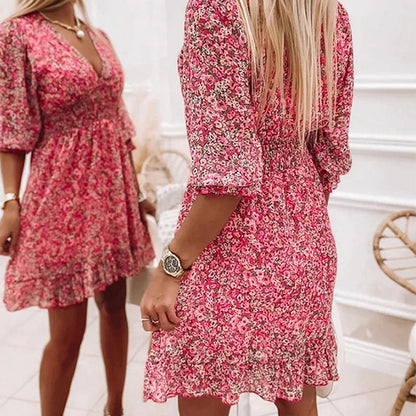 Chiffonkleid Mit Blumenmuster