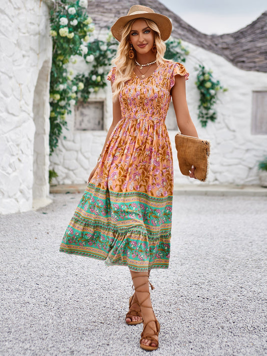 Kurzarm-Midikleid Ohne Ärmel