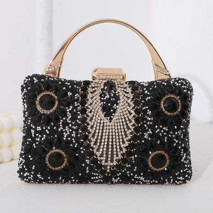Handgefertigte Abendtasche Mit Diamant-Detail İn Metallic