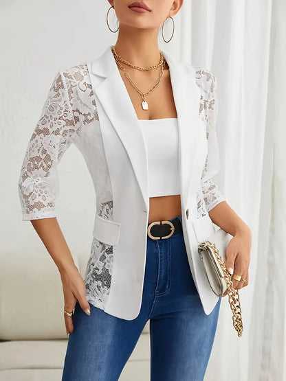 Stylische Designjacke Mit Spitzendetail