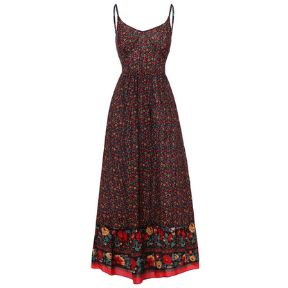 Trägerkleid İm Bohemian-Stil Mit V-Ausschnitt