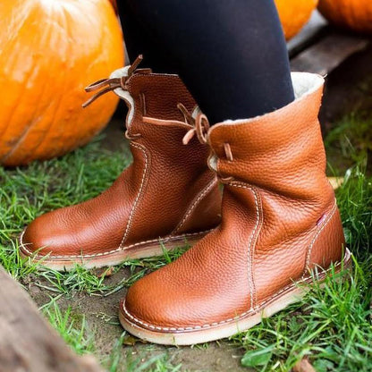 Schnürstiefel Mit Bauschiger Innenseite
