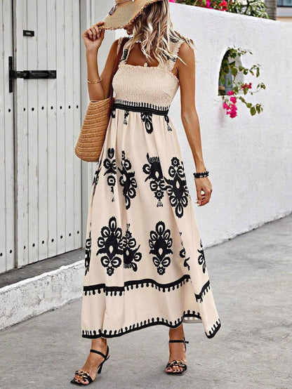 Ärmelloses Gemustertes Maxikleid