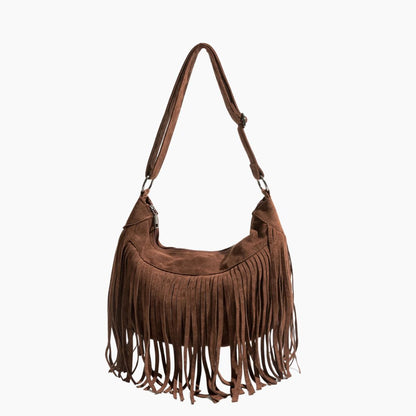 Elegante Wildledertasche Mit Quastendetail