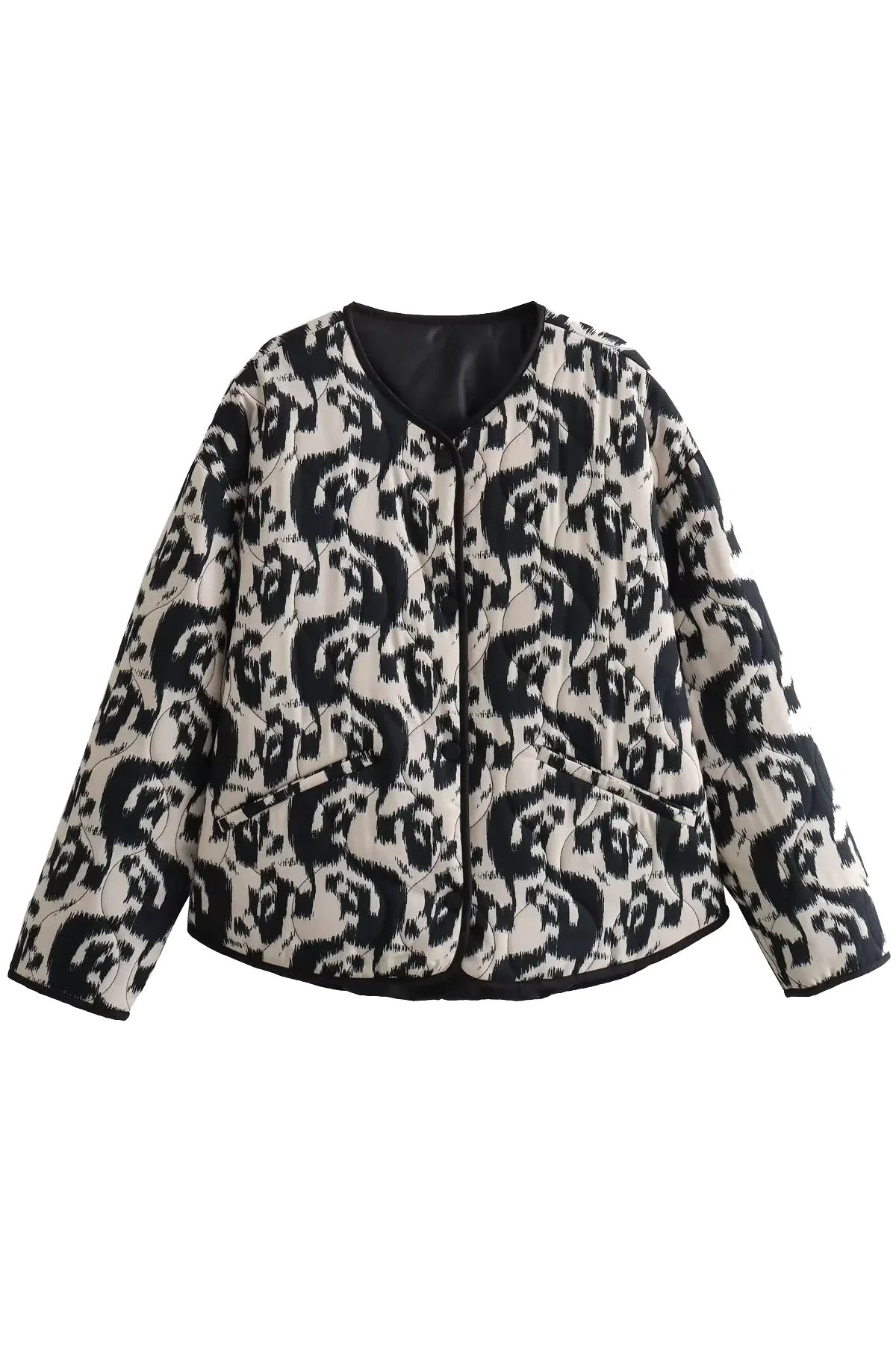 Französische Steppjacke Aus Baumwolle Mit Blumenmuster