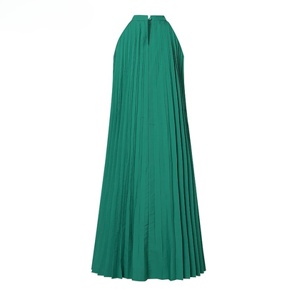 Plissiertes, Schlichtes, Ärmelloses Langes Kleid
