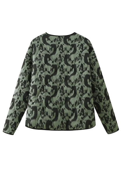 Französische Steppjacke Aus Baumwolle Mit Blumenmuster