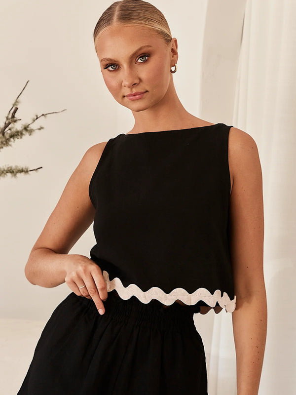 Stilvolles Crop-Shorts-Set