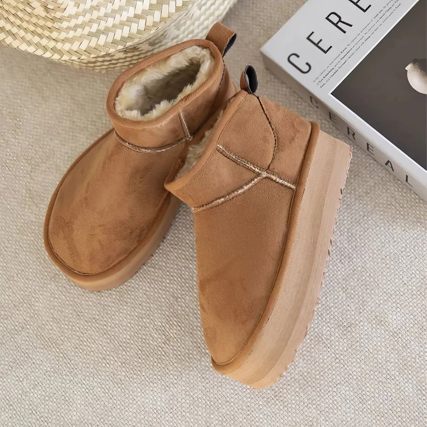 Pelzige Winterstiefel Für Damen