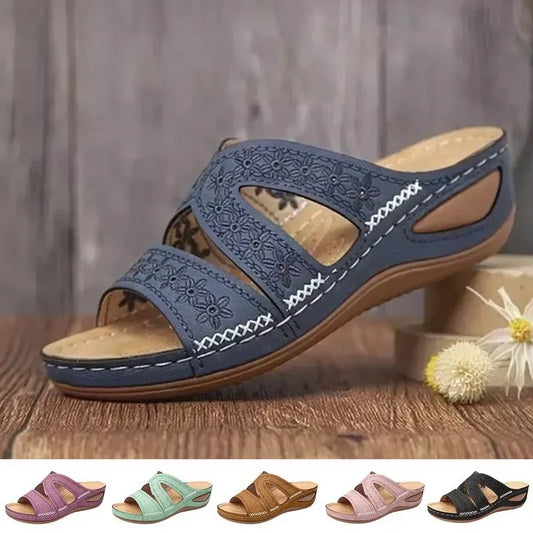 Hochwertige Orthopädische Sandalen – Keilabsatz Und Offene Zehenpartie