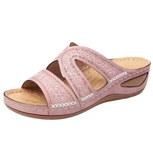 Hochwertige Orthopädische Sandalen – Keilabsatz Und Offene Zehenpartie
