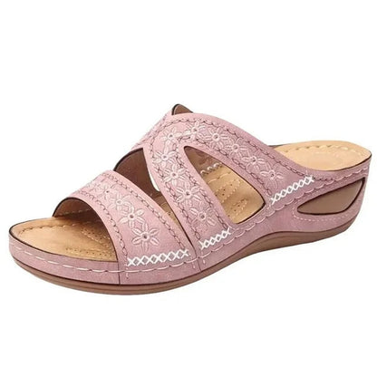 Hochwertige Orthopädische Sandalen – Keilabsatz Und Offene Zehenpartie